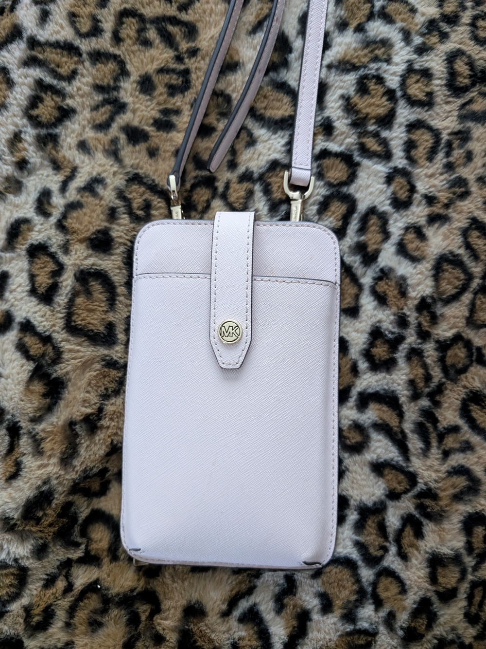 Michael Kors Blush Pink Saffiano Crossbody Phone Pouch
